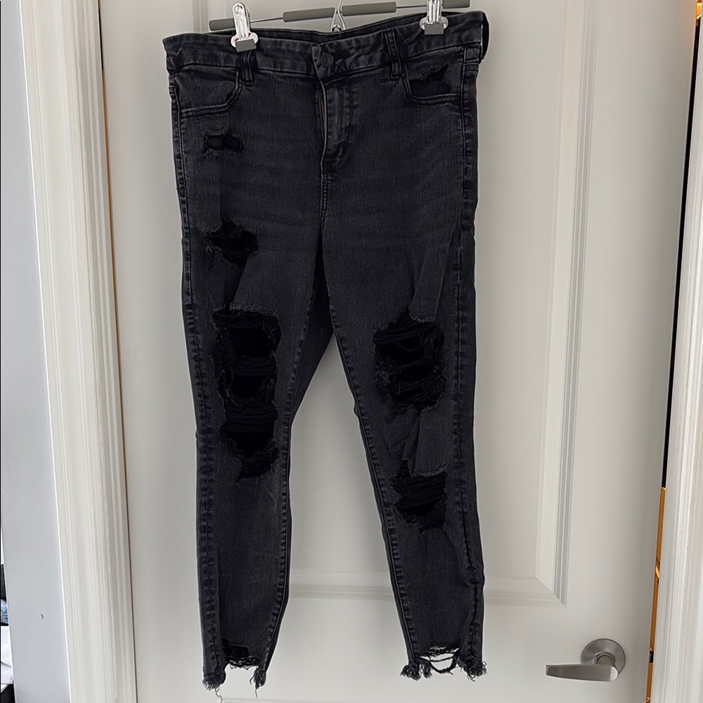 Distressed Black Women's Jeans
